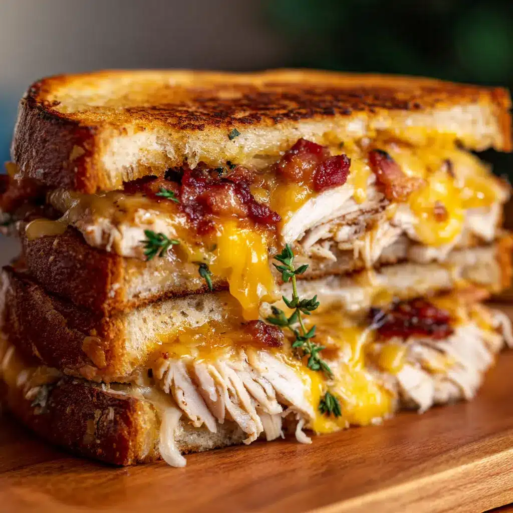 Savory Cheddar Bacon Turkey Melt on Sourdough Delight