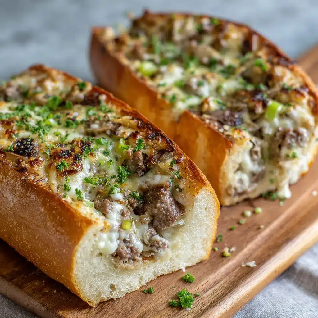 Ultimate CheesesteakStuffed Garlic Bread Recipe to Delight