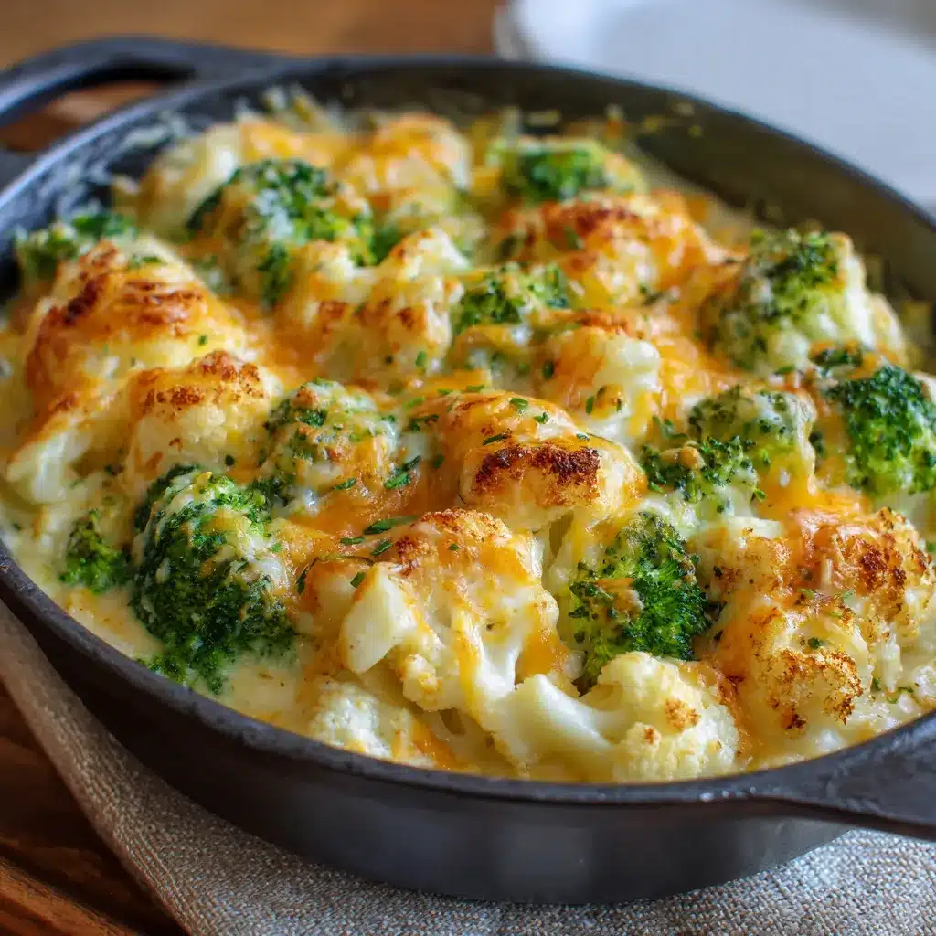 Irresistible Cheesy Creamy Broccoli Cauliflower Casserole