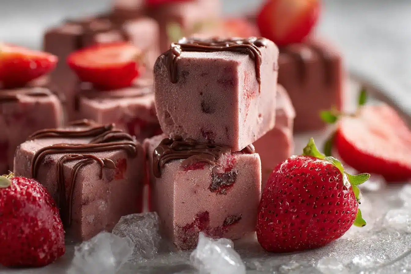 Delicious Chocolate Strawberry Frozen Yogurt Bites Recipe