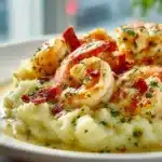 Creamy Garlic Shrimp + Mashed Potatoes