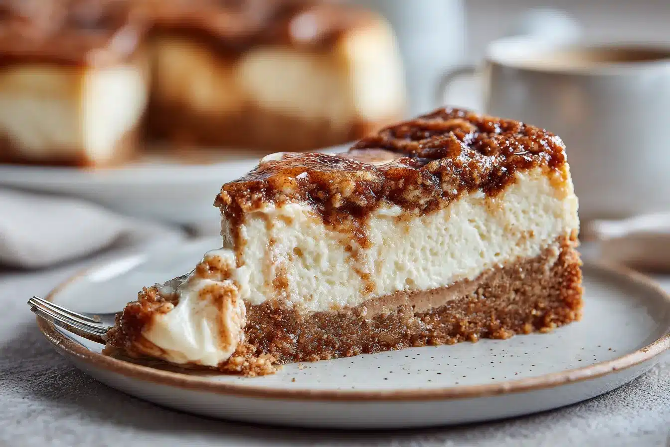 Indulge in Fluffy Creamy Cinnamon Roll Cheesecake Delight