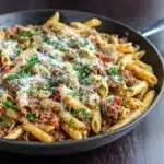 Garlic Butter Ground Beef Penne