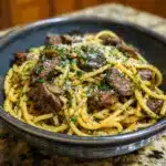 Garlic Steak Pasta