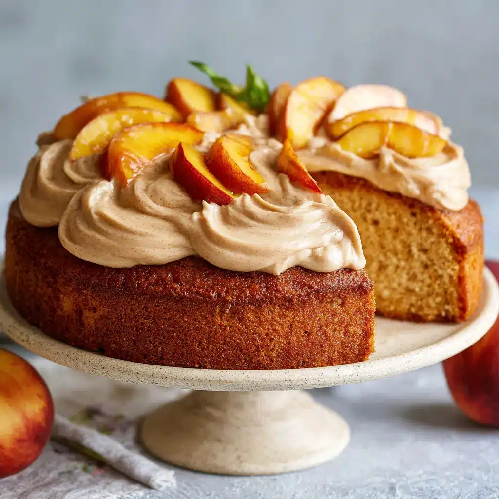 Delicious Homemade Peach Cake with Irresistible Brown Sugar Frosting