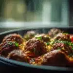 Honey Garlic Meatball Rice Bake