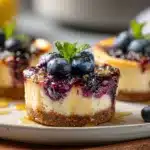 Irresistible Lemon Blueberry Mini Cheesecakes