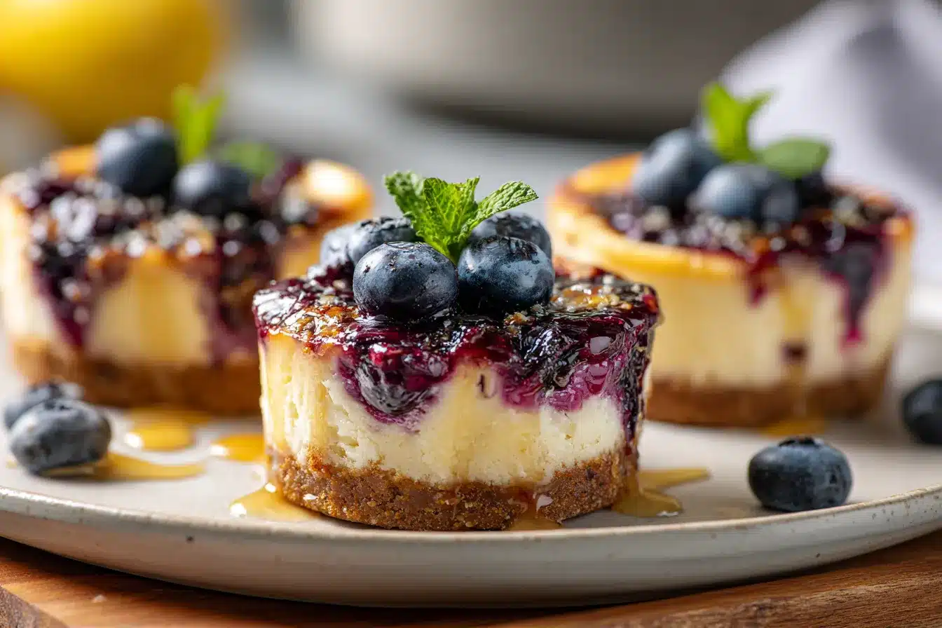 Irresistible Mini Lemon Blueberry Cheesecakes Delightful Treats