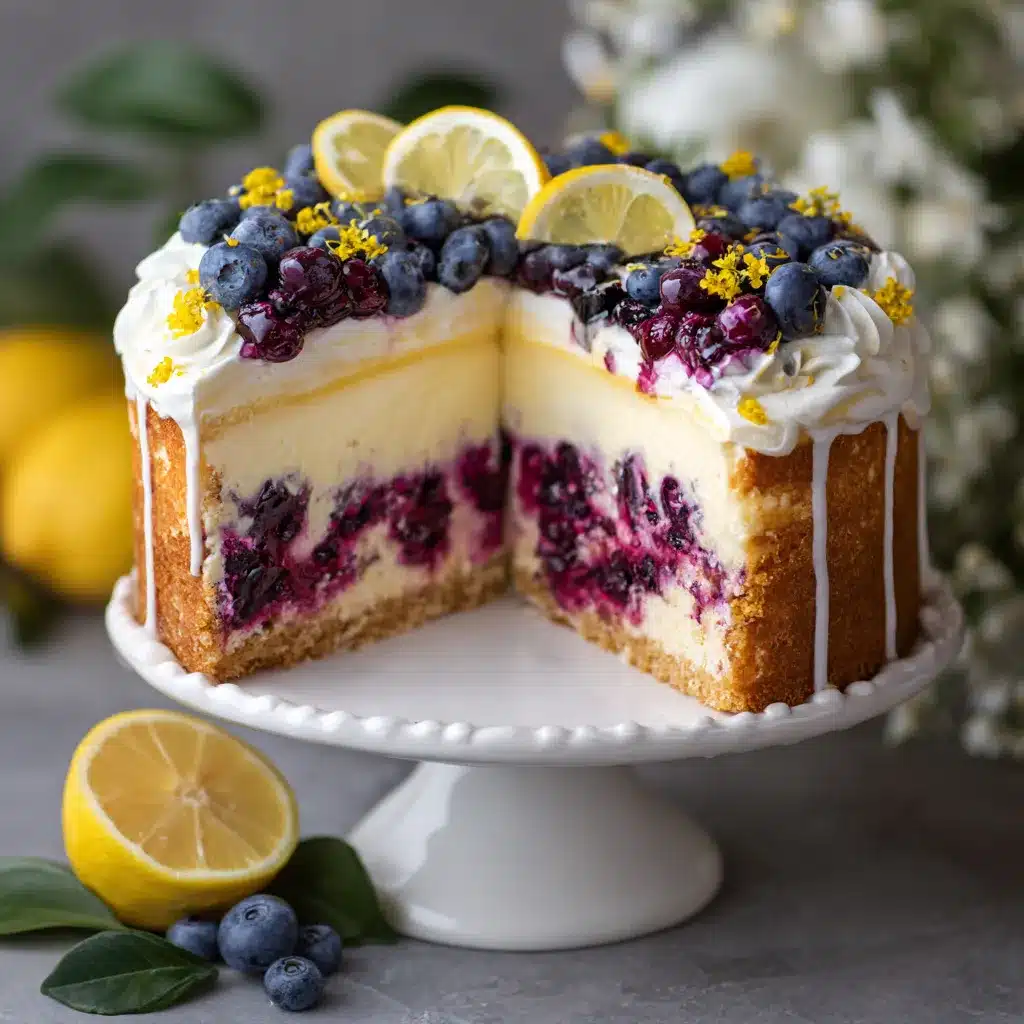 Zesty Lemon Blueberry Cheesecake Cake Irresistible Delight