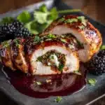 Melty Blackberry Jalapeno Stuffed Chicken