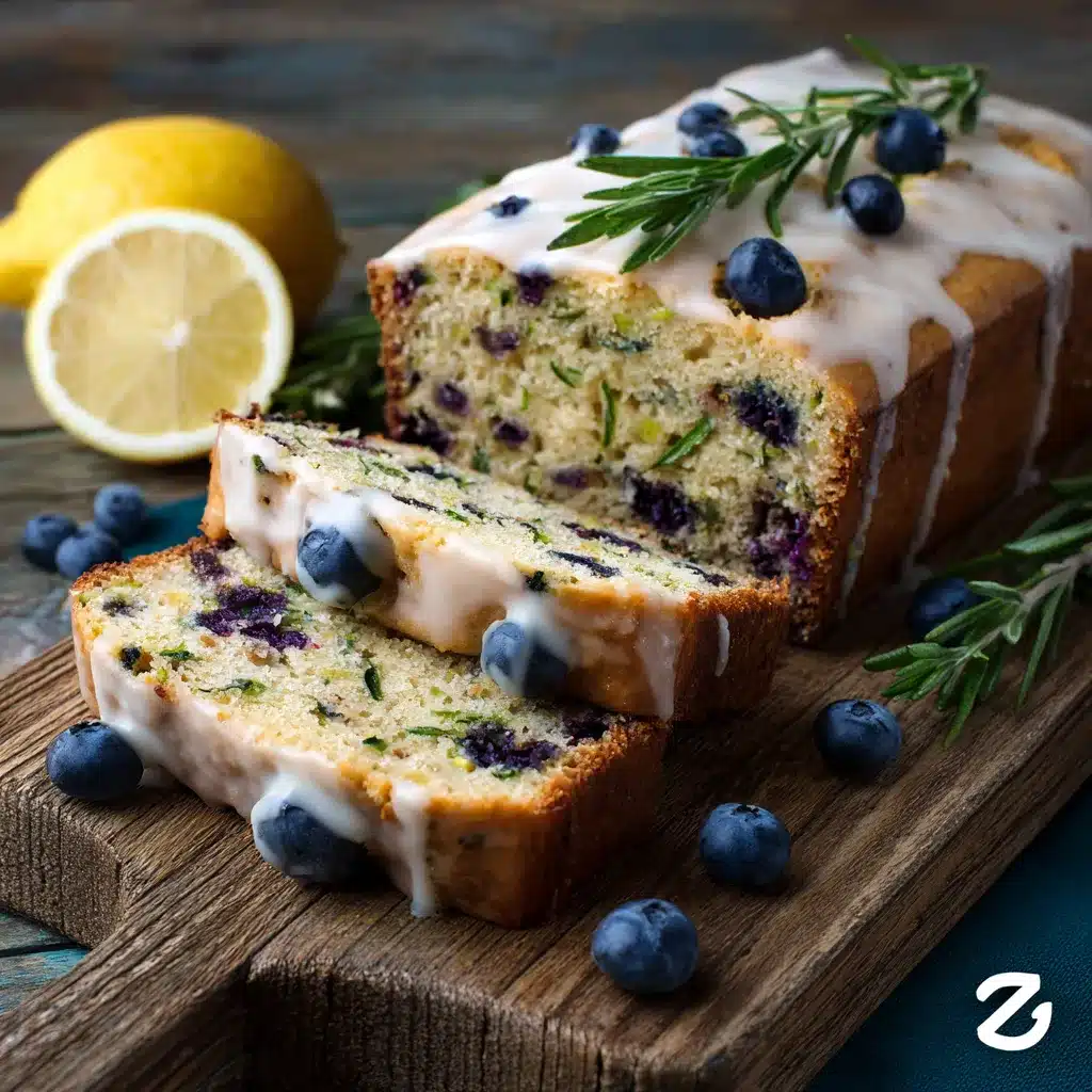 Delicious Moist Blueberry Zucchini Bread with Lemon Glaze Recipe
