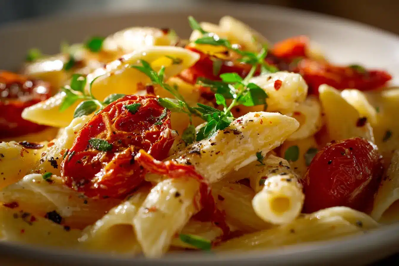 Savory Roasted Tomato Garlic Ricotta Pasta Recipe Delight