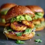 Shrimp Burgers with Cilantro and Guacamole