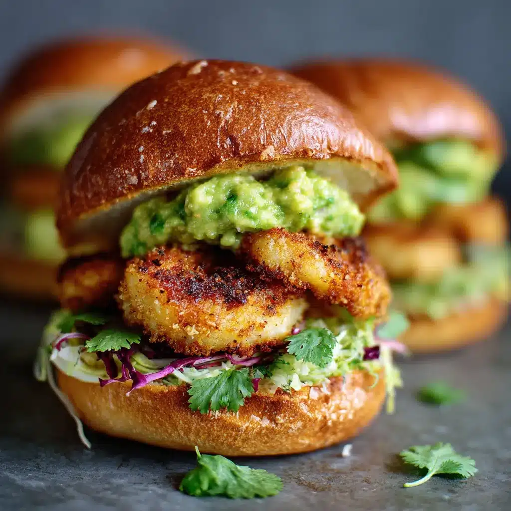 Delicious Shrimp Burgers with Cilantro Creamy Guac Recipe