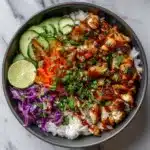 Sweet Chili Chicken Bowl with Coconut Lime Drizzle