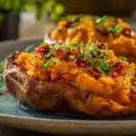 Sweet & Spicy Smashed Sweet Potatoes