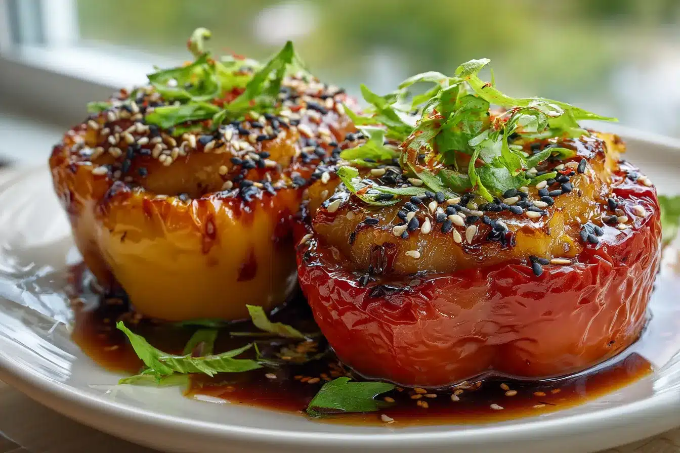 Savory Teriyaki Pineapple Chicken Stuffed Peppers Recipe