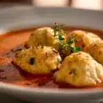 Tomato Soup with Cheese Dumplings