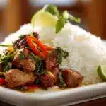 Zesty Ginger Lime Pork with Creamy Coconut Rice