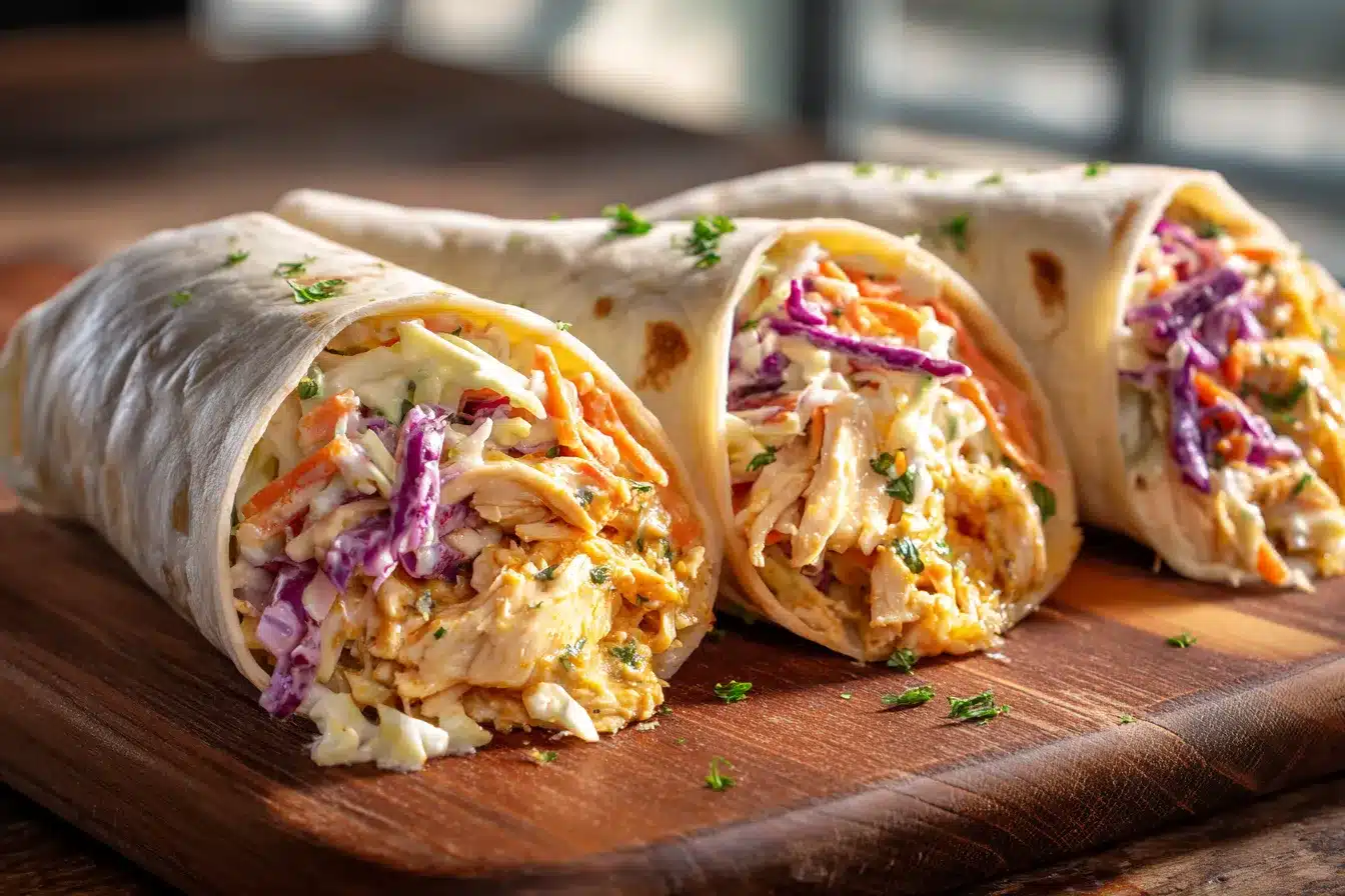 Delicious BBQ Chicken Coleslaw Wraps Easy FlavorPacked