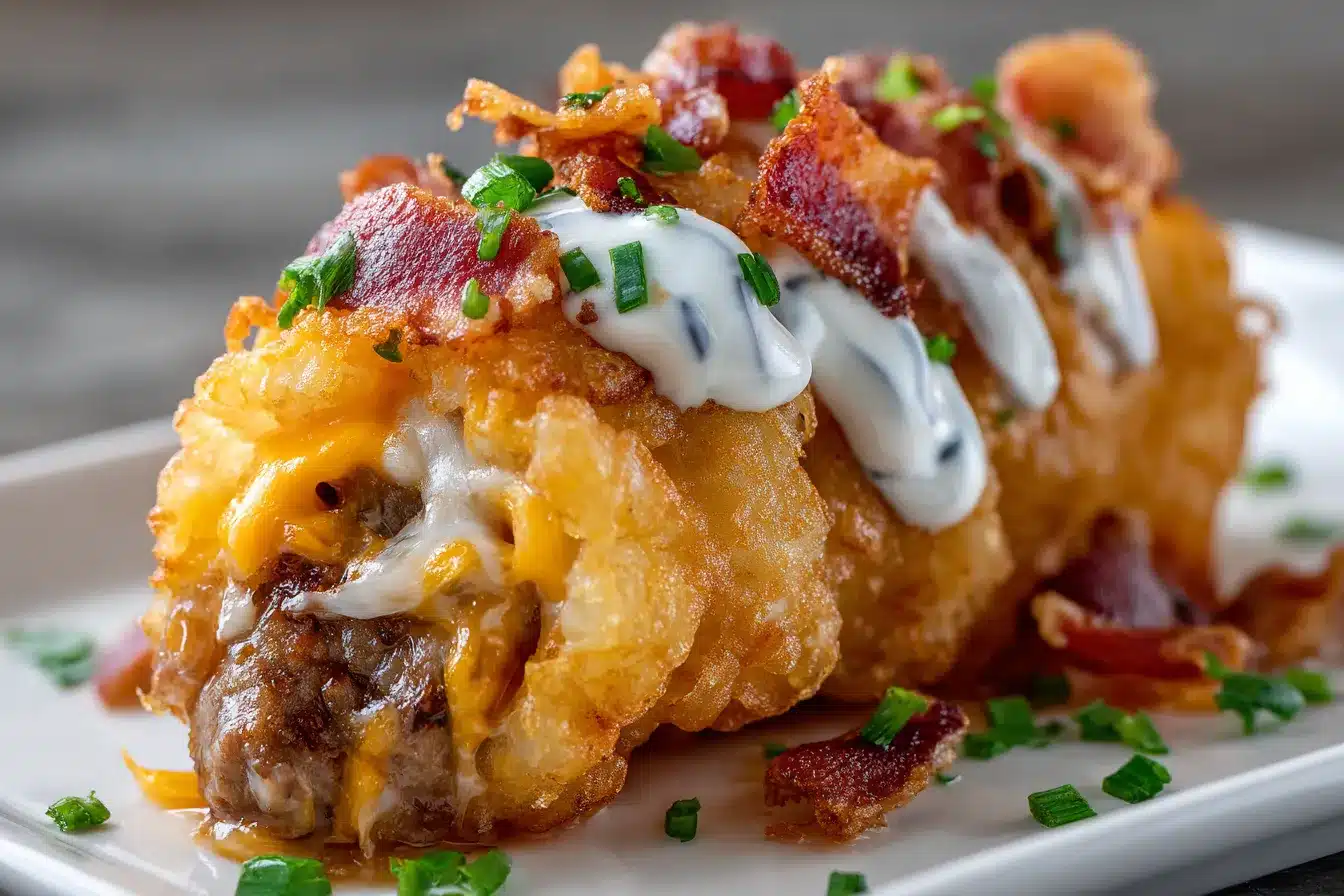 Ultimate Bacon Cheeseburger Stuffed Tater Tot Cones Recipe