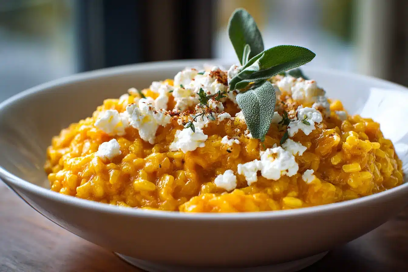 Irresistible Baked Pumpkin Goat Cheese Risotto Recipe to Savor
