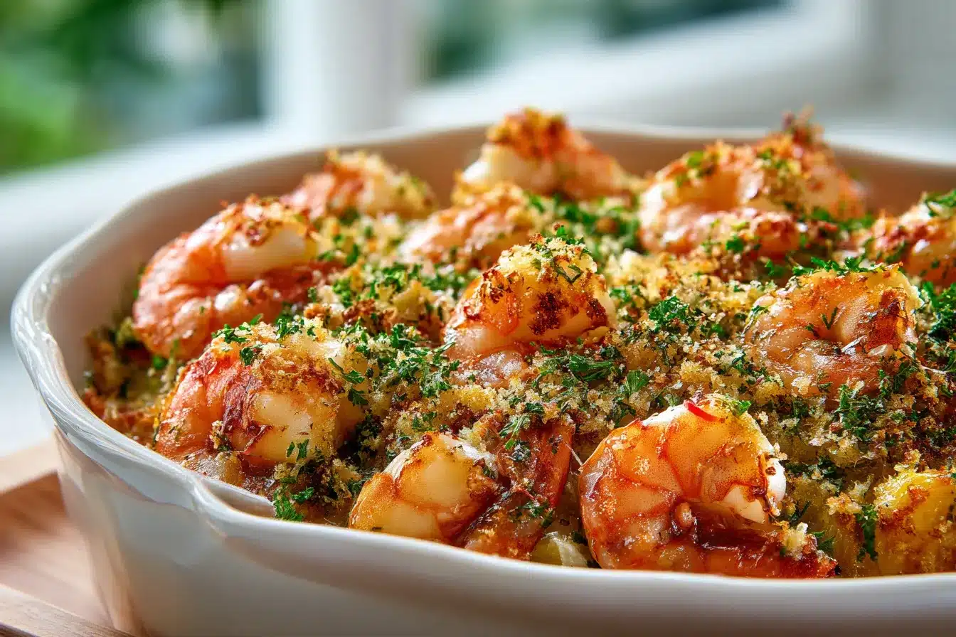 Delicious Baked Stuffed Shrimp Casserole Easy Tasty Recipe 3 Baked Stuffed Shrimp Casserole upscaled 68b1c162793fe