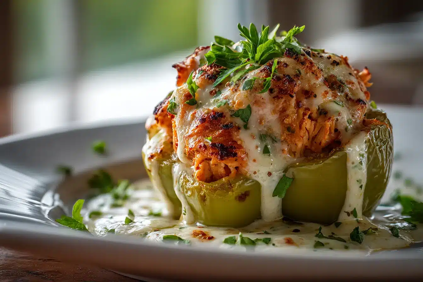 Irresistible Buffalo Chicken Stuffed Peppers Recipe Delight 2 Buffalo Chicken Stuffed Peppers upscaled 68ab2a1f360b3
