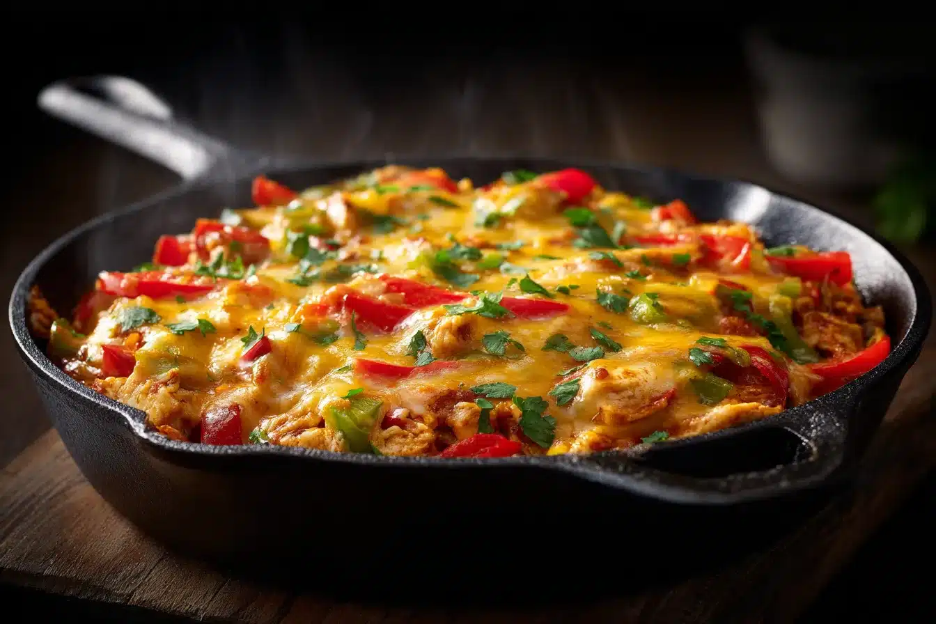 Irresistible Cheesy Baja Chicken Bell Pepper Skillet Recipe 1 Cheesy Baja Chicken upscaled 68a8b14fdeb4d