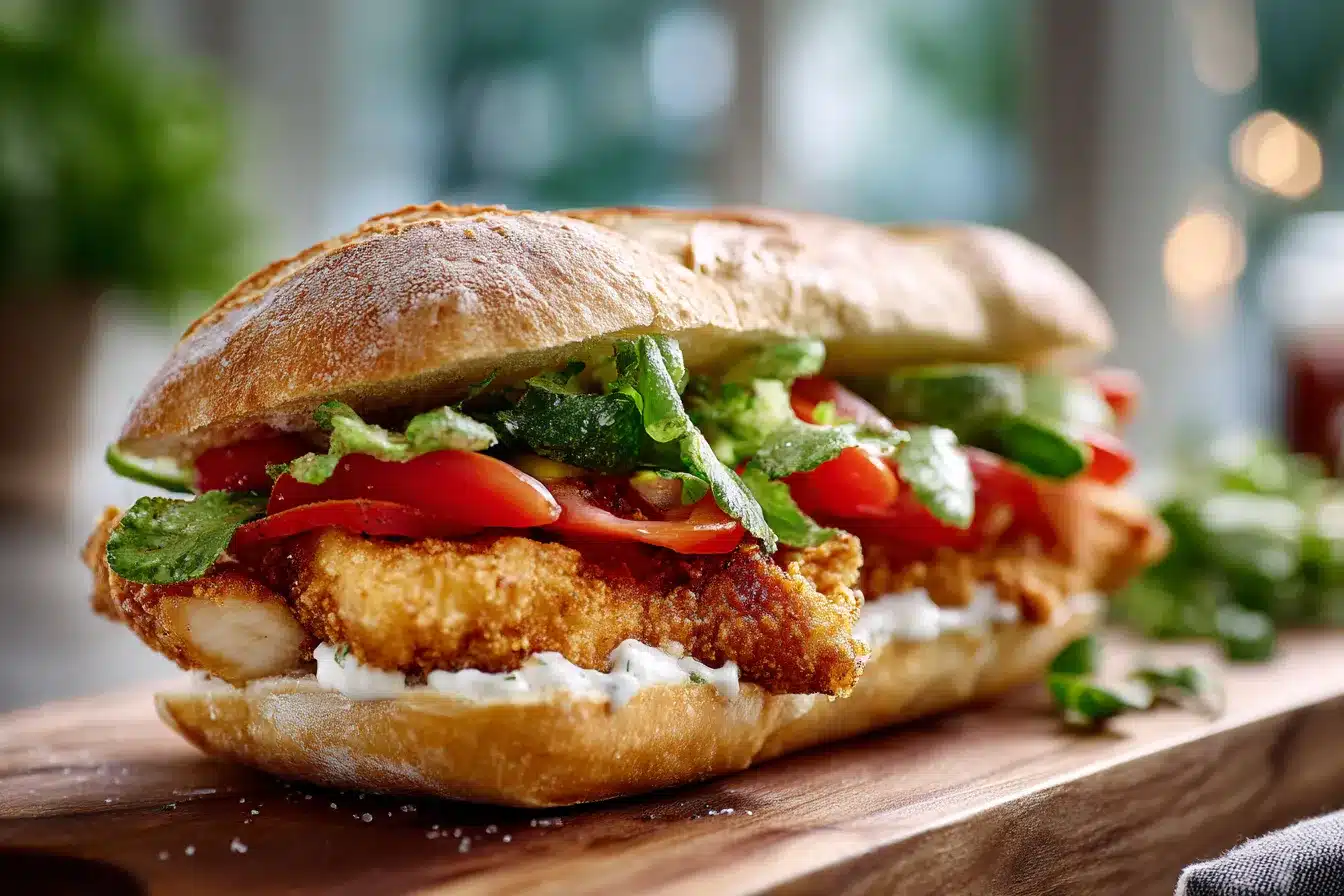 Crispy Chicken Caesar Sandwich Irresistible Recipe Revealed 1 Crispy Chicken Caesar Sandwich upscaled 68ab634e64f7a