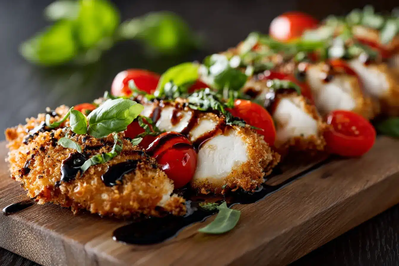 Crispy Chicken Caprese Irresistible Flavor with Balsamic Glaze