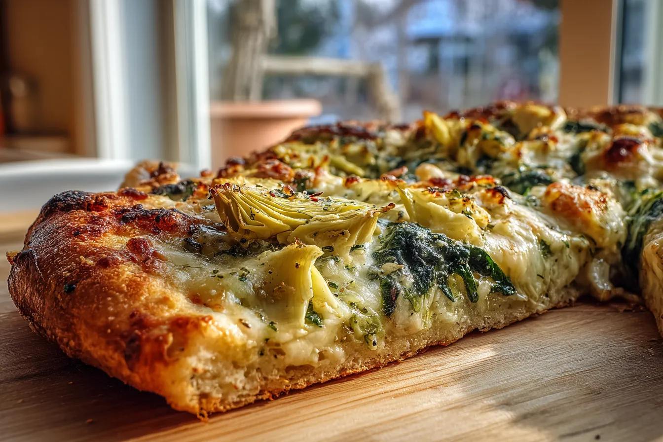 Irresistible Cheesy Spinach Artichoke Pizza Recipe to Savor 2 Delicious Cheesy Spinach and upscaled 68b14439dfc90