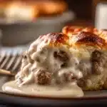 Easy Sausage Gravy Pie w Biscuit Crust Irresistible Delight 5 Easy Sausage and Gravy Pie with Biscuit Crust