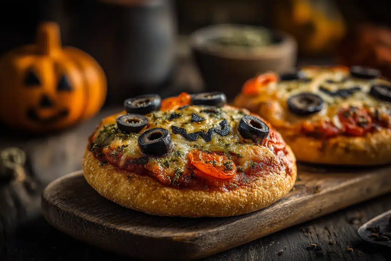 Spooktacular Halloween Mini Pizzas Fun Festive Treats 3 Halloween Mini Pizzas upscaled 68b17c7a0a24f