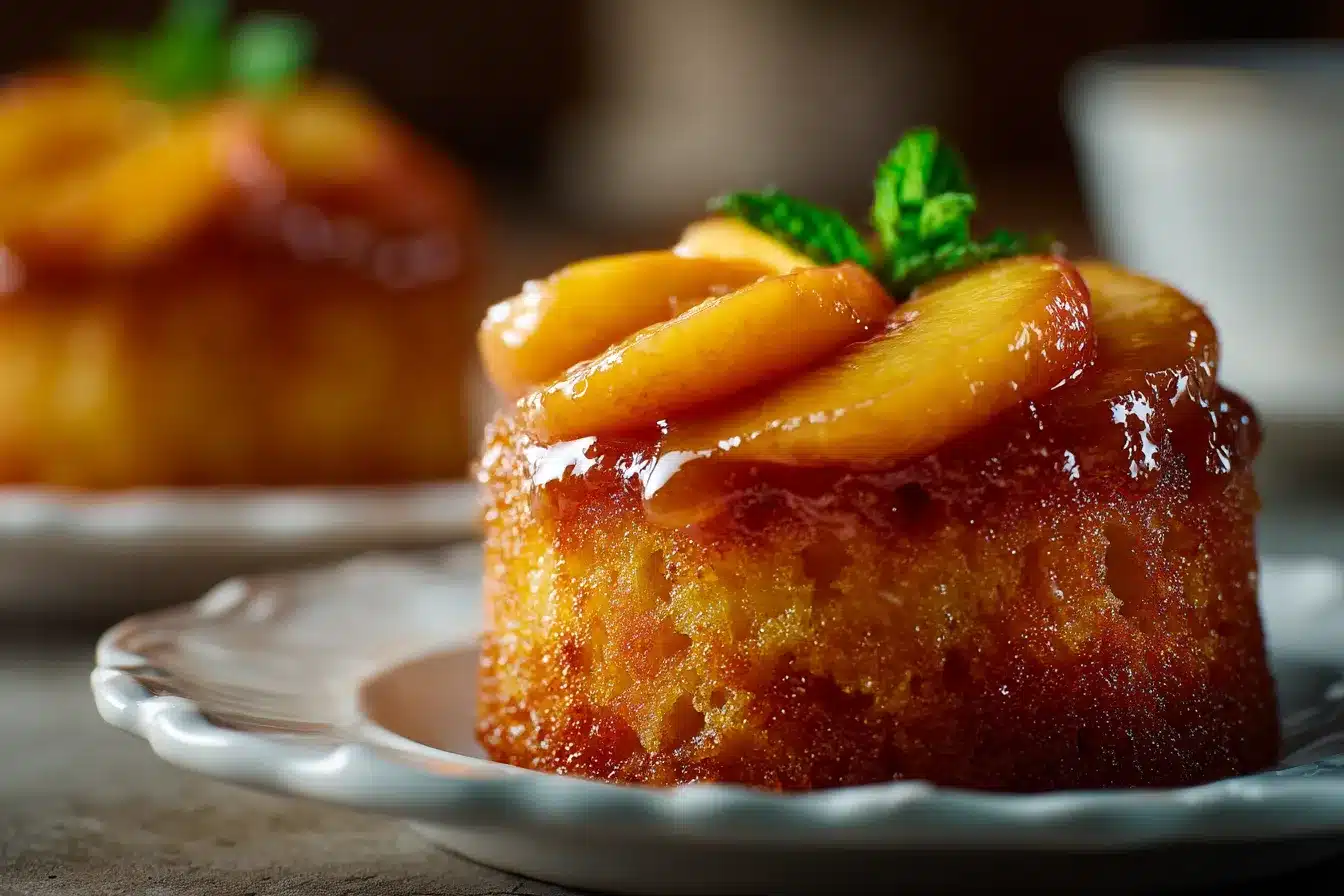 Irresistible Peach UpsideDown Mini Cakes Delightful Treats 1 Irresistible Peach Upside Down Mini upscaled 68a841098bf3b