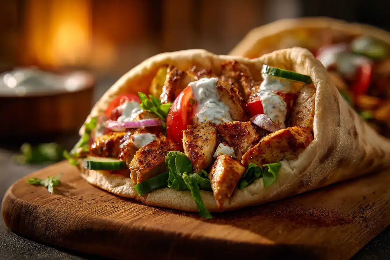 Delicious Mediterranean Chicken Gyros Taste the Wonder Today 2 Mediterranean Chicken Gyros upscaled 68b0619666edc