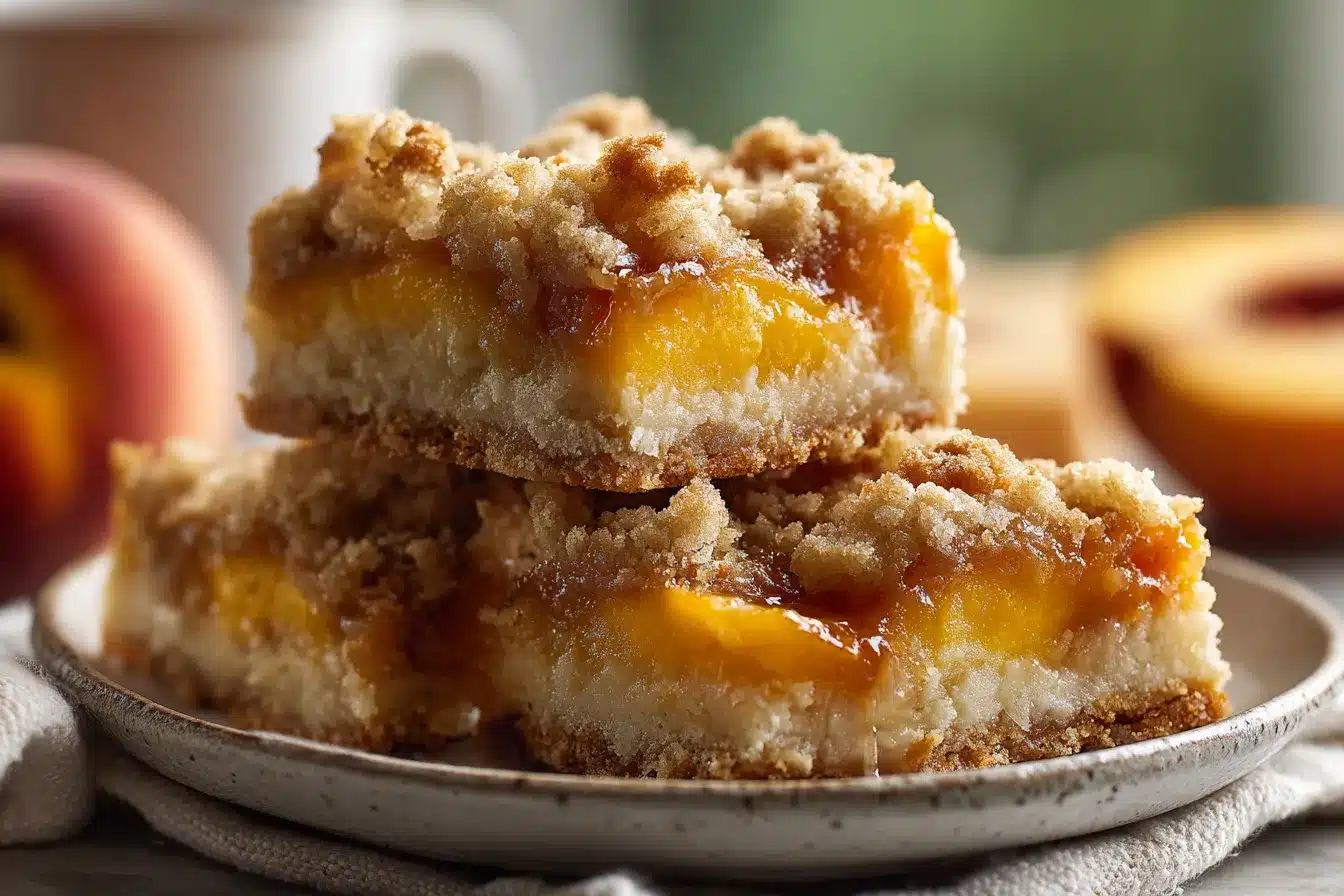 Irresistible Peach Cobbler Cheesecake Bars Recipe to Delight