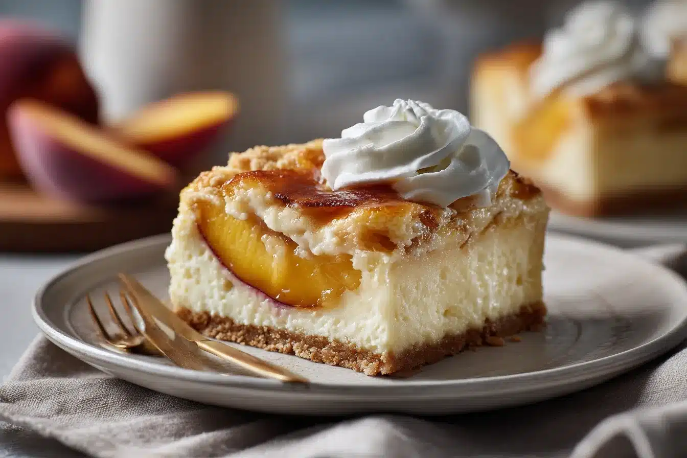 Irresistible Peach Cobbler Cheesecake Bars Recipe to Delight 3 Peach Cobbler Cheesecake Bars upscaled 68abc5be18dd0