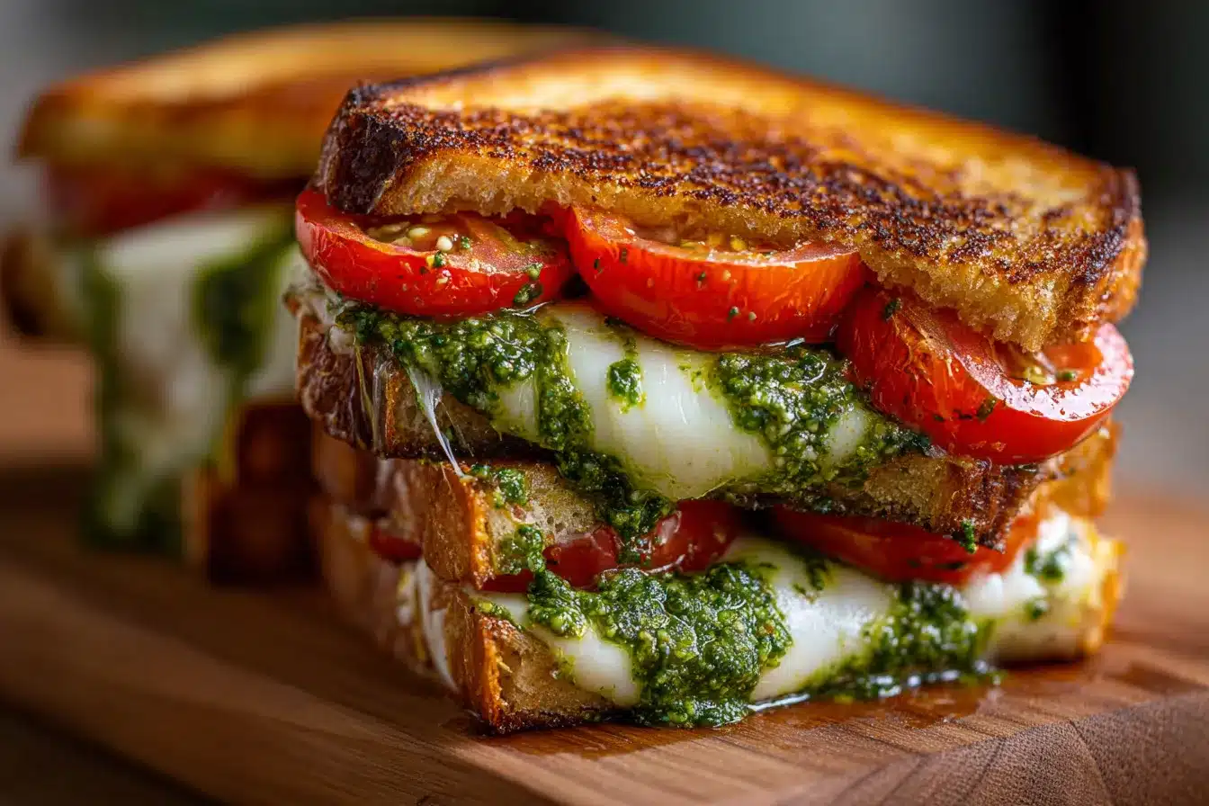 Irresistible Pesto Caprese Grilled Cheese A Flavor Explosion 3 Pesto Caprese Grilled Cheese upscaled 68ac7b6246231