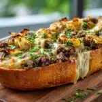 Mouthwatering Philly Cheesesteak Stuffed Garlic Bread Recipe 4 Philly Cheesesteak Stuffed Garlic Bread