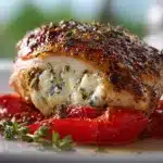 Roasted Red Pepper & Mozzarella Stuffed Chicken