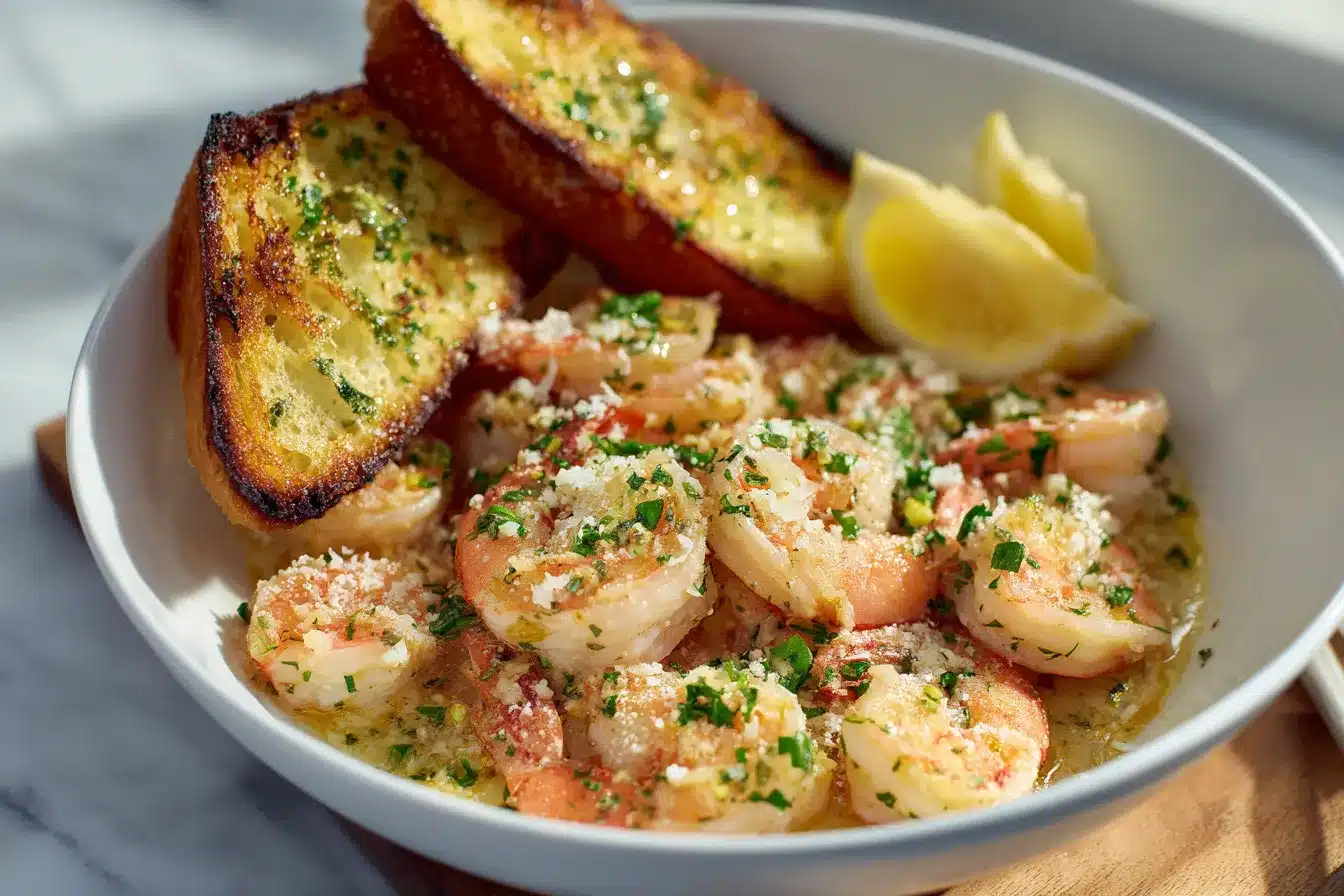 Delicious Shrimp Scampi Bowls with Garlic Bread Bliss 4 Shrimp Scampi Bowls with upscaled 68a894f2957ee