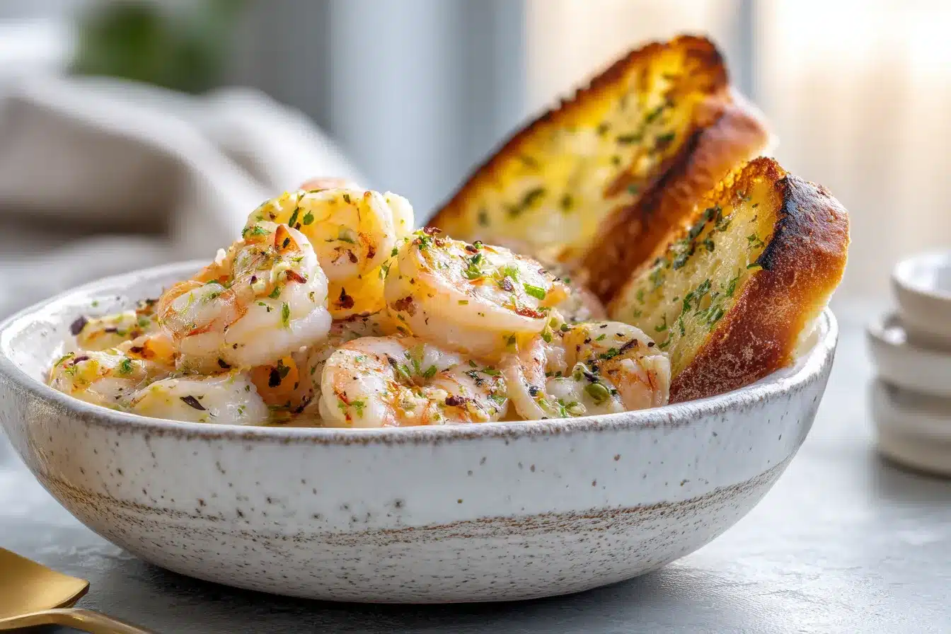 Delicious Shrimp Scampi Bowls with Garlic Bread Bliss 3 Shrimp Scampi Bowls with upscaled 68a8965a48e60