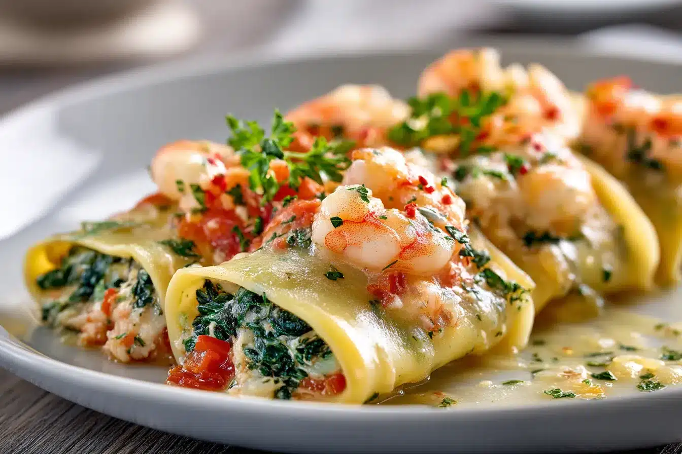 Savory Shrimp Spinach Stuffed Pasta Rolls Recipe Delight 2 Shrimp and Spinach Stuffed upscaled 68aecb6a4a5e4