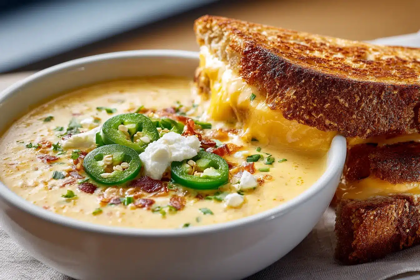 Irresistible Spicy Jalapeo Popper Soup Grilled Cheese Delight 2 Spicy Jalape o Popper Soup upscaled 68b1a5ba46e7a