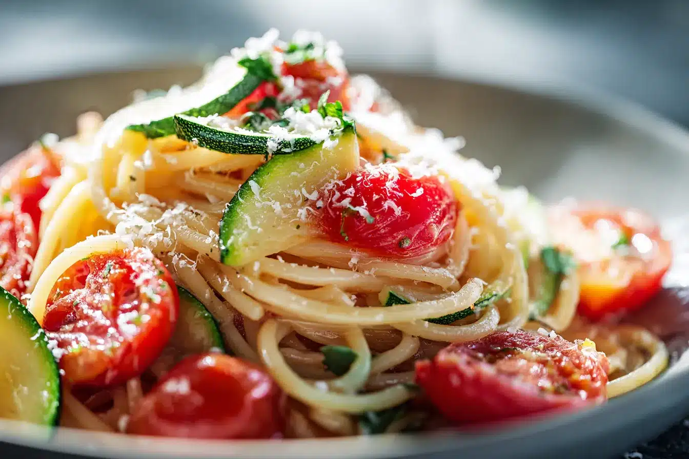 Delicious Tomato Zucchini Pasta Quick Healthy Recipe