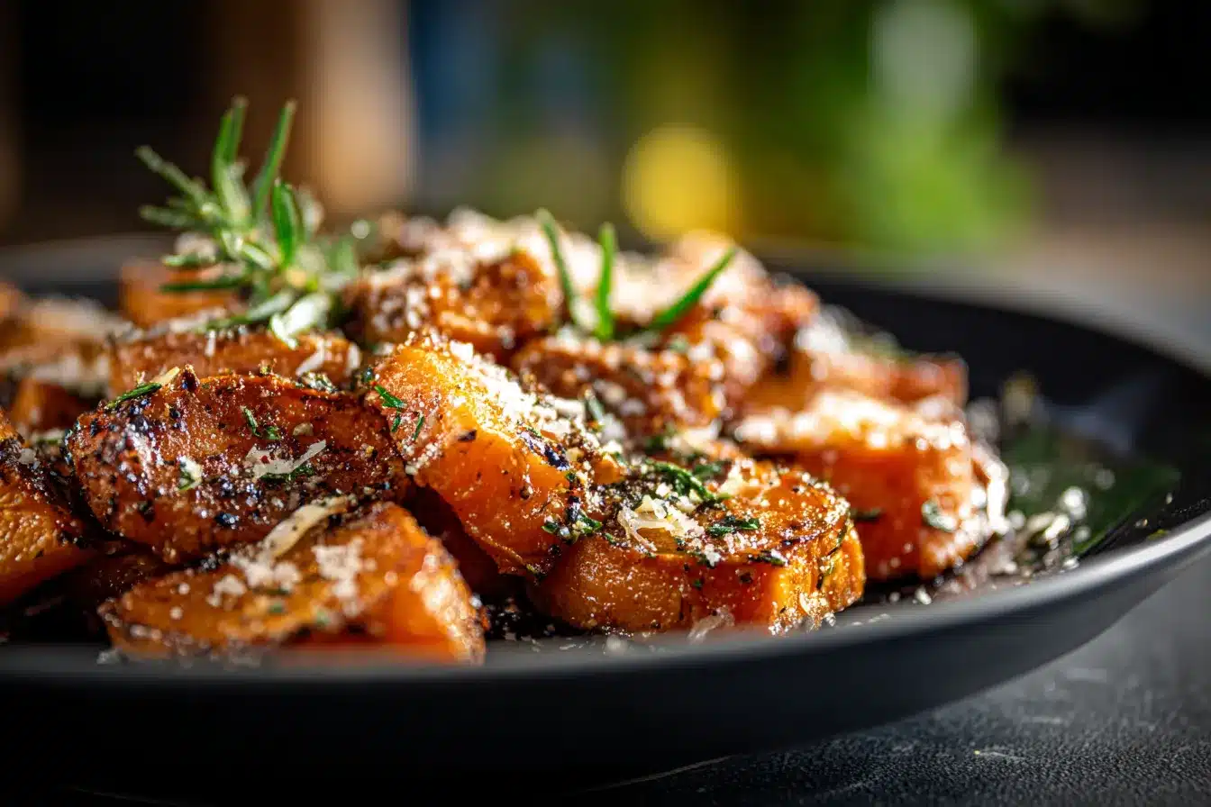 Savory Roasted Sweet Potatoes with Garlic Parmesan Delight 1 Vegetable Side Dishes Roasted upscaled 68a9bcf65e34b