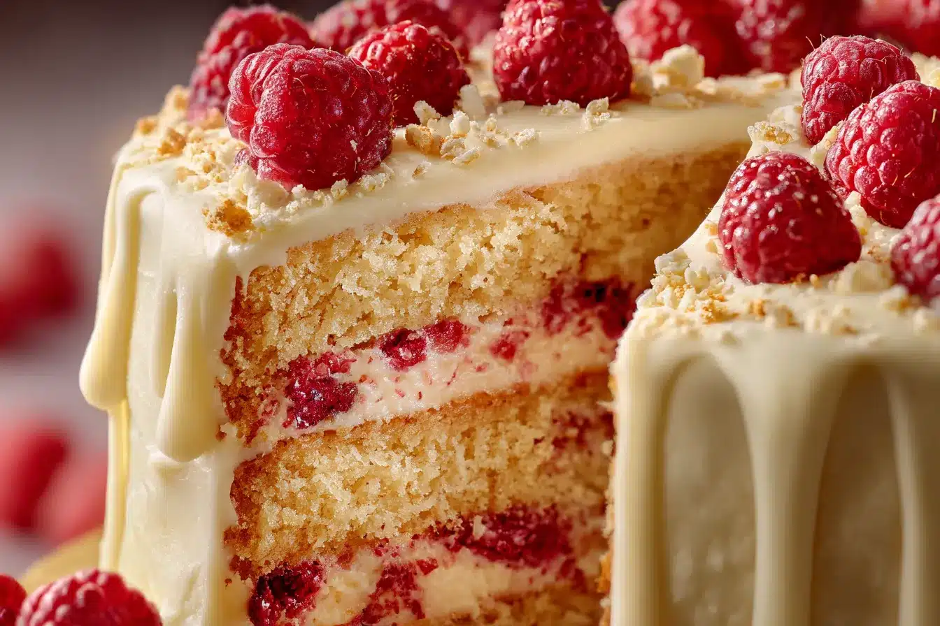 Indulge in White Chocolate Raspberry Dream Cake Delightful Recipe 2 White Chocolate Raspberry Dream upscaled 68ac507e5836c