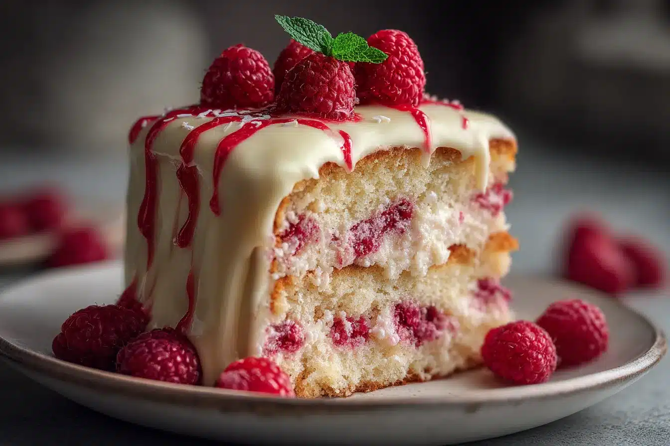 Indulge in White Chocolate Raspberry Dream Cake Delightful Recipe 3 White Chocolate Raspberry Dream upscaled 68ac50f64623a