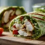 healthy Bruschetta Chicken Pesto Wraps